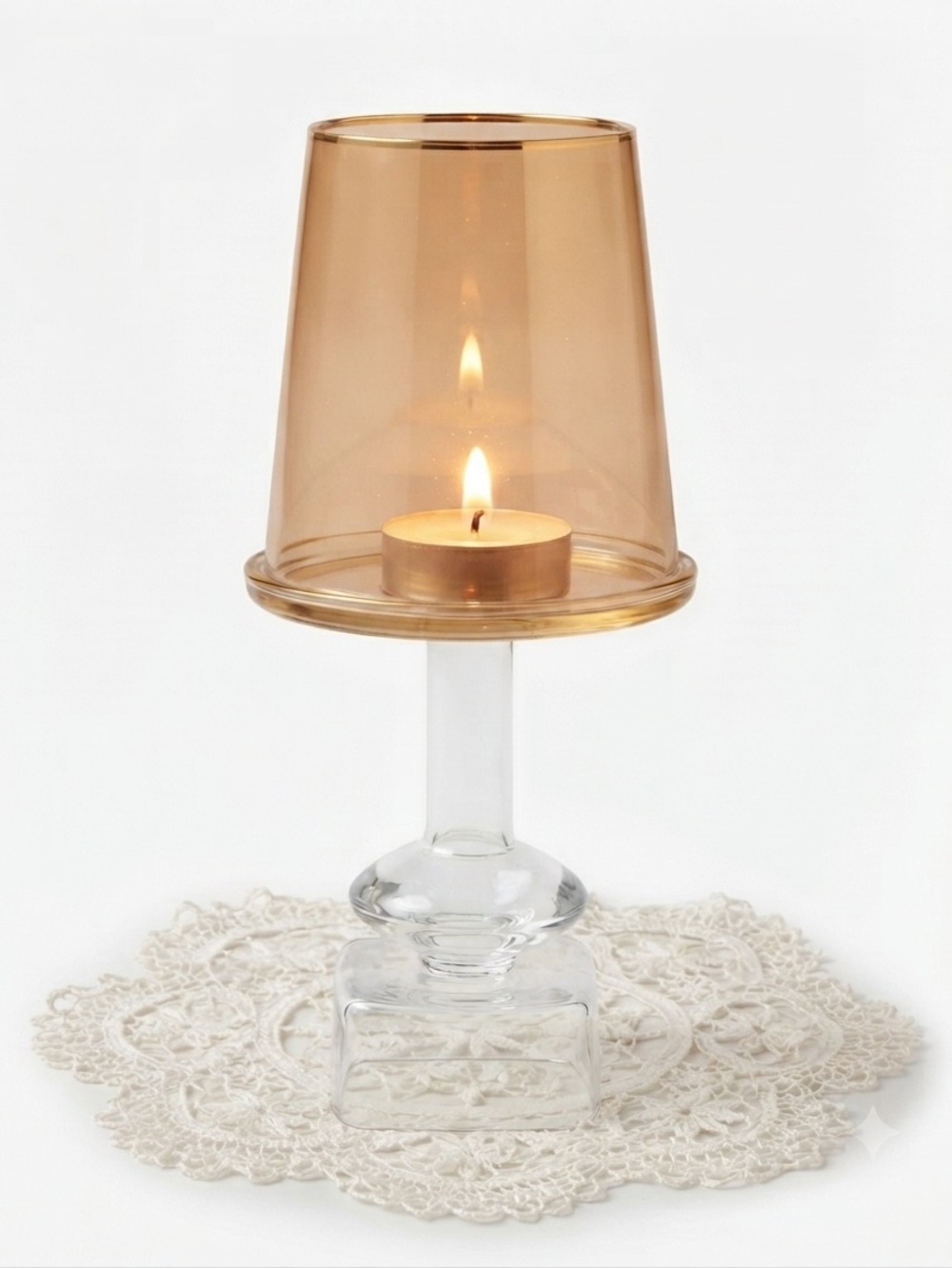 ANTHROPOLOGIE Beatrix Yellow Glass Tealight Lamp Candle Holder NWT